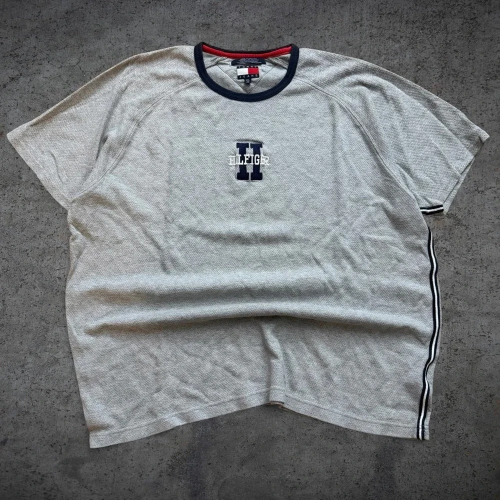 Vintage 2000's Tommy Jeans Pique Short Sleeve T-Shirt Size 2XL Y2K Preppy Casual